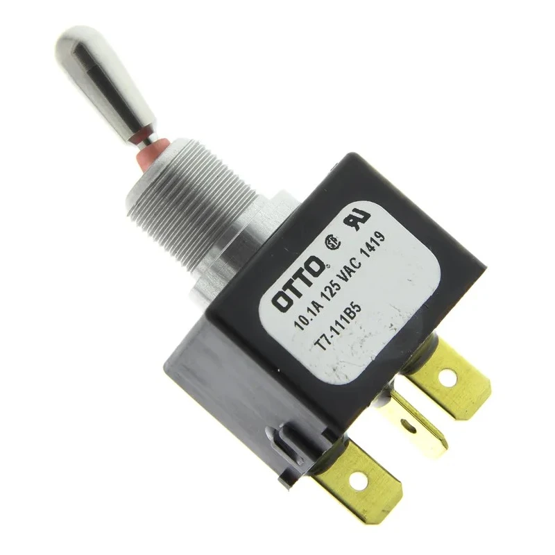 Otto Toggle Switch Panel Mount On-On SPDT Tab Terminal 28 V dc 115 V ac T7-111B5