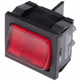 Arcolectric (Bulgin) Ltd Illuminated DPST On-Off Rocker Switch Panel Aluminium Housing Red Actuator IP66 H8653VBNAA