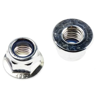 RS PRO Bright Zinc Steel Self-Locking Nut M10 Nylon Insert Hex Flange DIN 6926 275-636