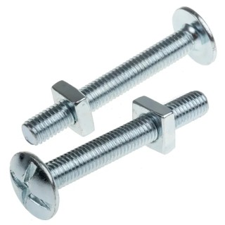 RS PRO Bright Zinc Steel Roofing Bolt M8 x 60 mm Grade 4.8 Phillips Drive 277-733