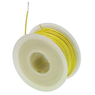 Alpha Wire 3050 Series Yellow Hook Up Wire, 24 AWG, 7/0.20 mm Core Strands, 30 m Length, Polyvinyl Chloride 3050 YL005