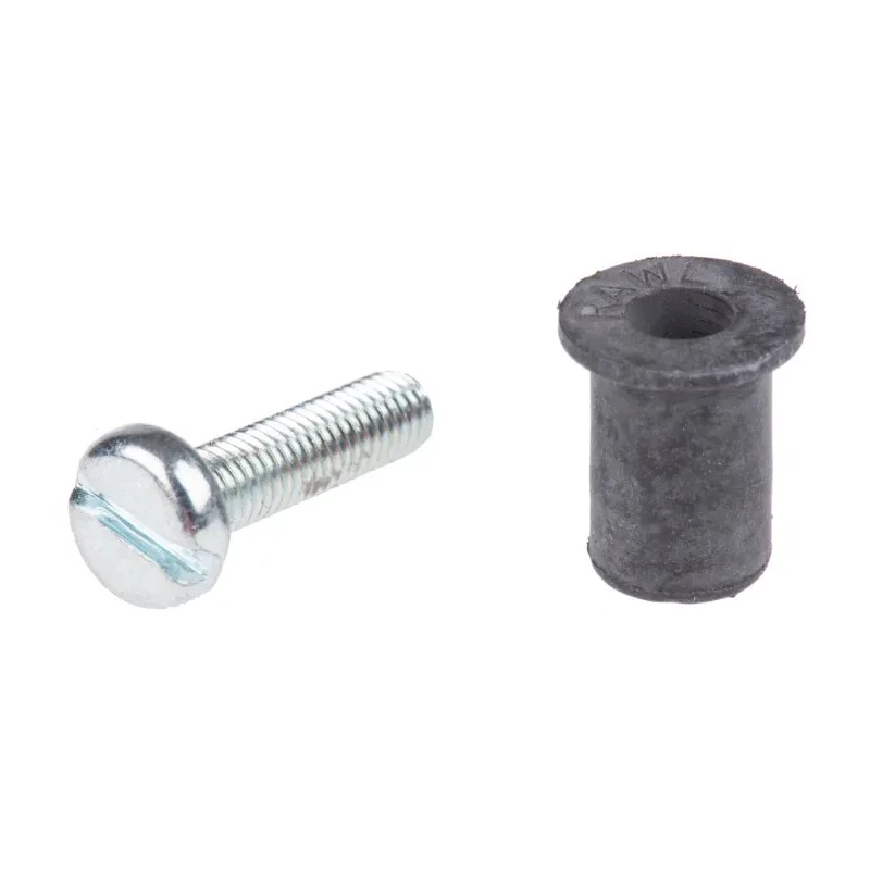 RawlPlug Wall Plug , Synthetic Rubber Flexi Plug with Metal Screw Insert, Vibration and Corrosion Resistant R-RNT-M5X20