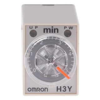 Omron DIN Rail Surface Mount Timer Relay 4-Contact 125 V dc 24V ac 0.2 to 5 min ON Delay 4PDT H3Y-4 AC24 5M