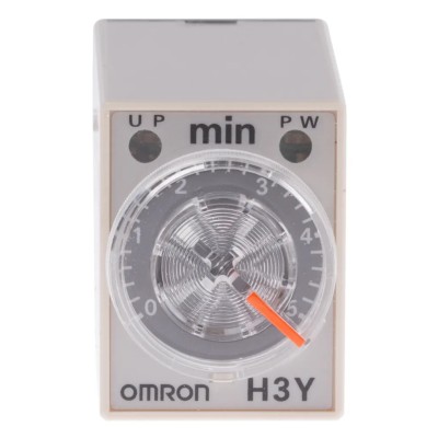 Omron DIN Rail Surface Mount Timer Relay 4-Contact 125 V dc 24V ac 0.2 to 5 min ON Delay 4PDT H3Y-4 AC24 5M