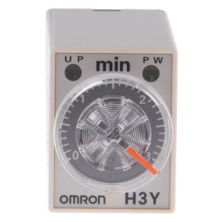 Omron DIN Rail Surface Mount Timer Relay 4-Contact 250V AC 5A, 0.1 to 3 min ON Delay, Model H3Y-4 100-120VAC 3M
