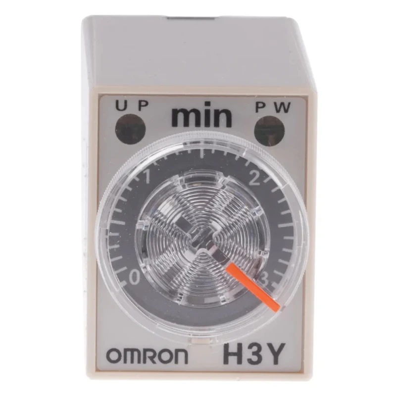 Omron DIN Rail Surface Mount Timer Relay 4-Contact 250V AC 5A, 0.1 to 3 min ON Delay, Model H3Y-4 100-120VAC 3M