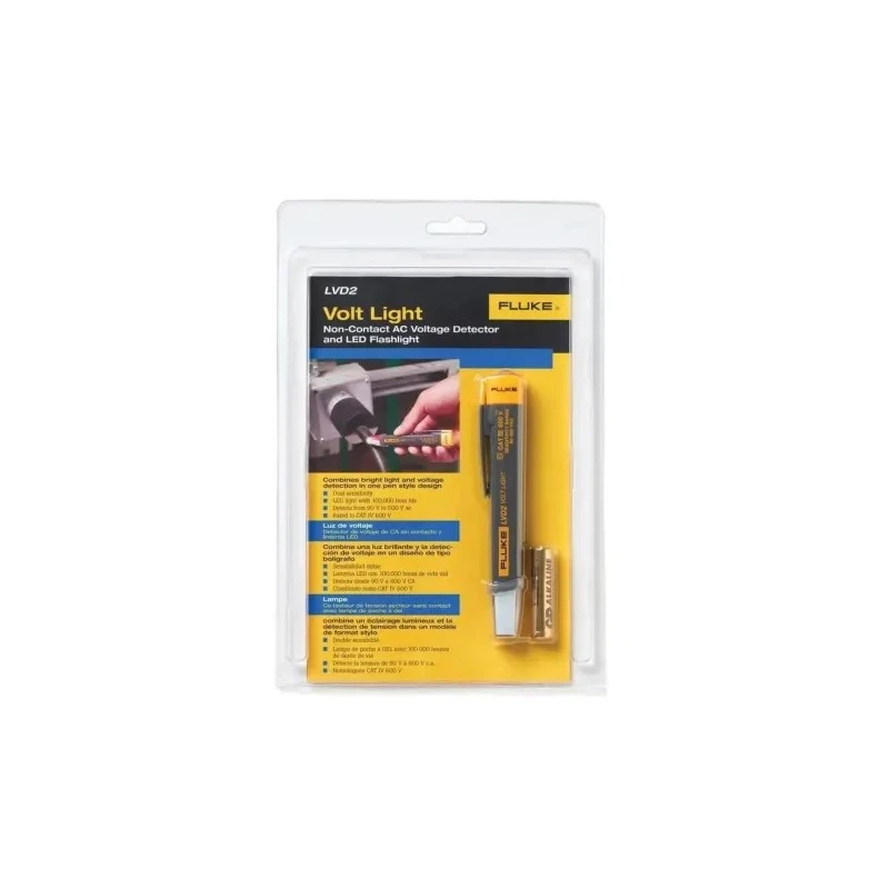 Fluke Non-Contact Voltage Detector with AAA Battery, CAT IV 600V Safety Rating LVD2