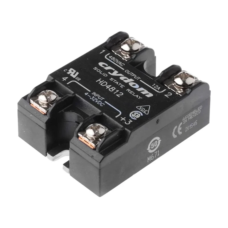 Crydom HD Series Solid State Relay Panel Mount 12A Load Current 530V Load Voltage 32V Control HD4812
