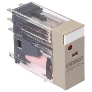 Omron Power Relay, 230V AC Coil, 5A Switching Current, DPDT Plug-In Terminal, 150W Coil Power G2R-2-SN 230VAC (S)
