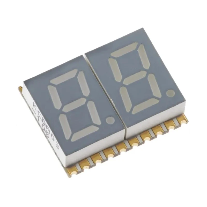 Kingbright 2-Digit 7 Segment LED Display Anode Orange 46mcd Right Side 7.6mm KCDA03-106