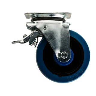 Guitel Hervieu Braked Swivel Castor, 350 kg Load Capacity, 160 mm Elastic Tyre Wheel, Pressed Steel Frame 13817223