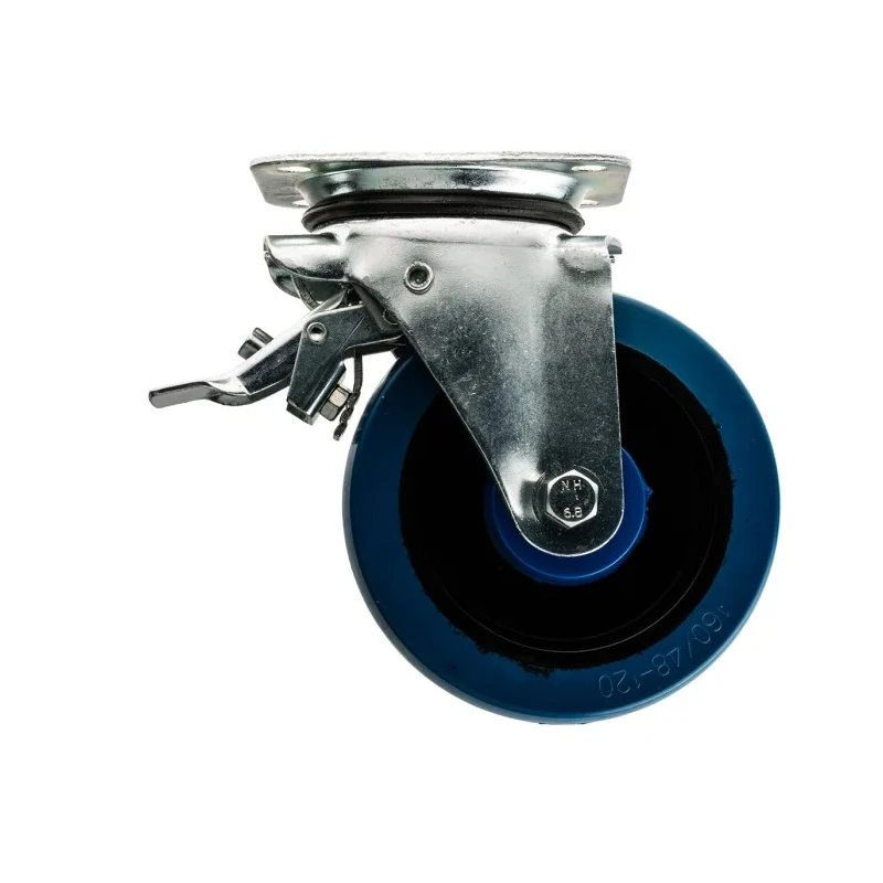 Guitel Hervieu Braked Swivel Castor, 350 kg Load Capacity, 160 mm Elastic Tyre Wheel, Pressed Steel Frame 13817223