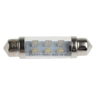 JKL Components LED Car Bulb 0.22W, White, Festoon Shape, 24V dc, LE-0603-04W