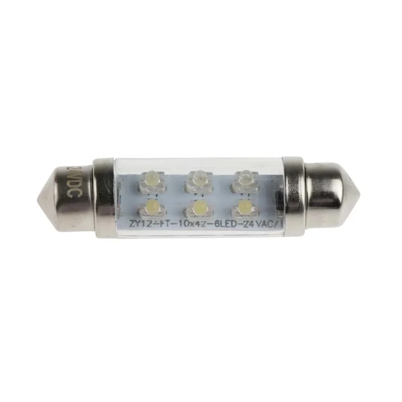 JKL Components LED Car Bulb 0.22W, White, Festoon Shape, 24V dc, LE-0603-04W