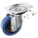 Guitel Hervieu Braked Swivel Castor, 300 kg Load Capacity, 125 mm Wheel Diameter, Elastic Tyre, Pressed Steel Frame 13817222