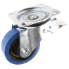 Guitel Hervieu Braked Swivel Castor, 300 kg Load Capacity, 125 mm Wheel Diameter, Elastic Tyre, Pressed Steel Frame 13817222