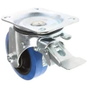 Guitel Hervieu Braked Swivel Castor, 300 kg Load Capacity, 125 mm Wheel Diameter, Elastic Tyre, Pressed Steel Frame 13817222