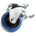 Guitel Hervieu Braked Swivel Castor, 300 kg Load Capacity, 125 mm Wheel Diameter, Elastic Tyre, Pressed Steel Frame 13817222