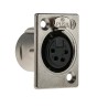 Neutrik Panel XLR Connector, Straight, 50V, Female, 4 Contacts, Silver over Nickel Plating NC4FP-1