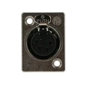 Neutrik Panel XLR Connector, Straight, 50V, Female, 4 Contacts, Silver over Nickel Plating NC4FP-1