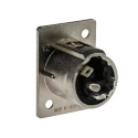 Neutrik Panel XLR Connector, Straight, 50V, Female, 4 Contacts, Silver over Nickel Plating NC4FP-1