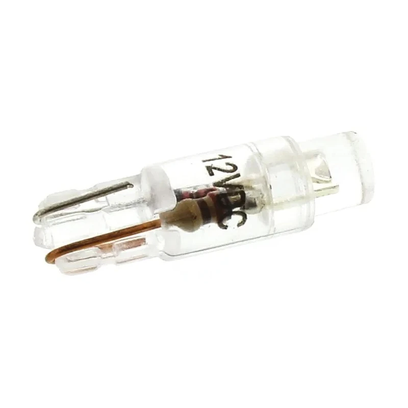 JKL Components White Indicator Lamp 12V dc, 15mA, Wedge Base, 4.5mm Diameter LE-0504-01W