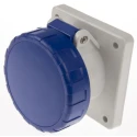 Scame Industrial Power Socket 16A 130V IP67 Grey 2P+PE Screw Terminal Panel Mount Optima IP67
