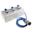 Scame Blue Surface Mount Industrial Socket 16A 250V 2P+PE IP44 Series DOMINO IP66 