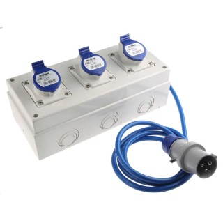 Scame Blue Surface Mount Industrial Socket 16A 250V 2P+PE IP44 Series DOMINO IP66 