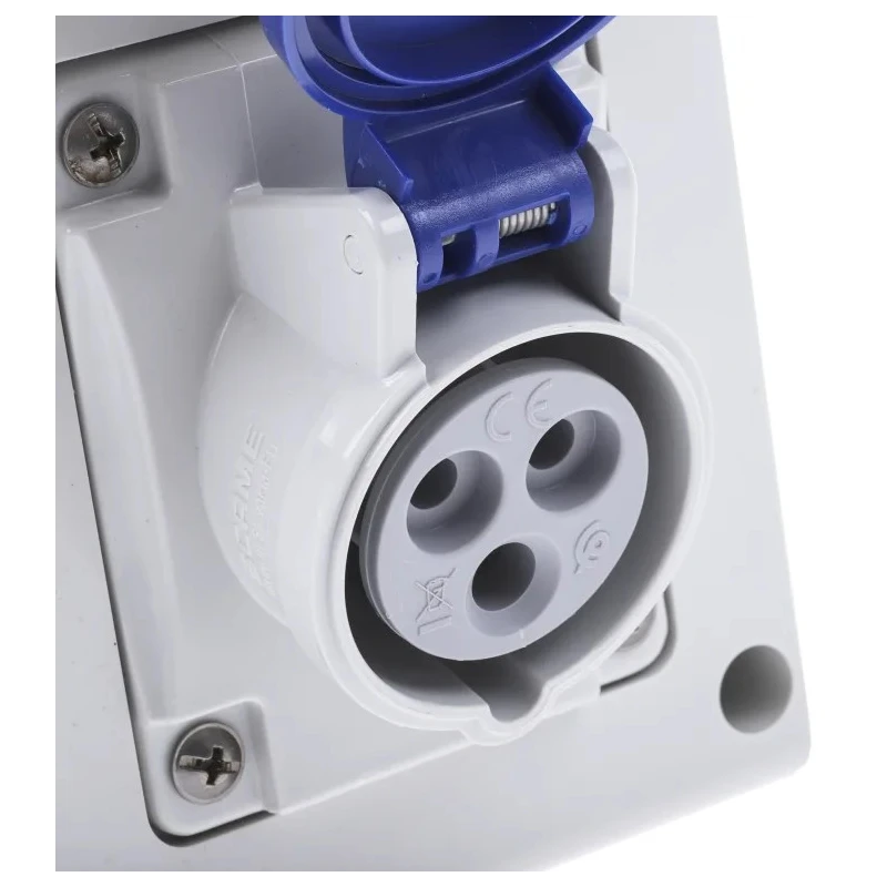 Scame DOMINO IP44 Blue Wall Mount Angled Residual Current Device 2P+PE 16A 230V IP44 