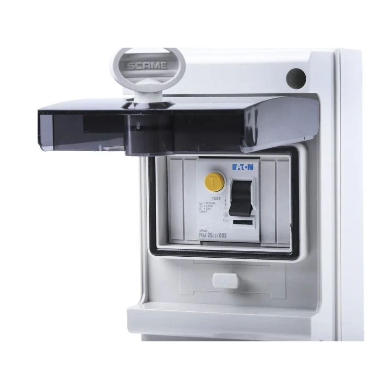 Scame DOMINO IP44 Blue Wall Mount Angled Residual Current Device 2P+PE 16A 230V IP44 