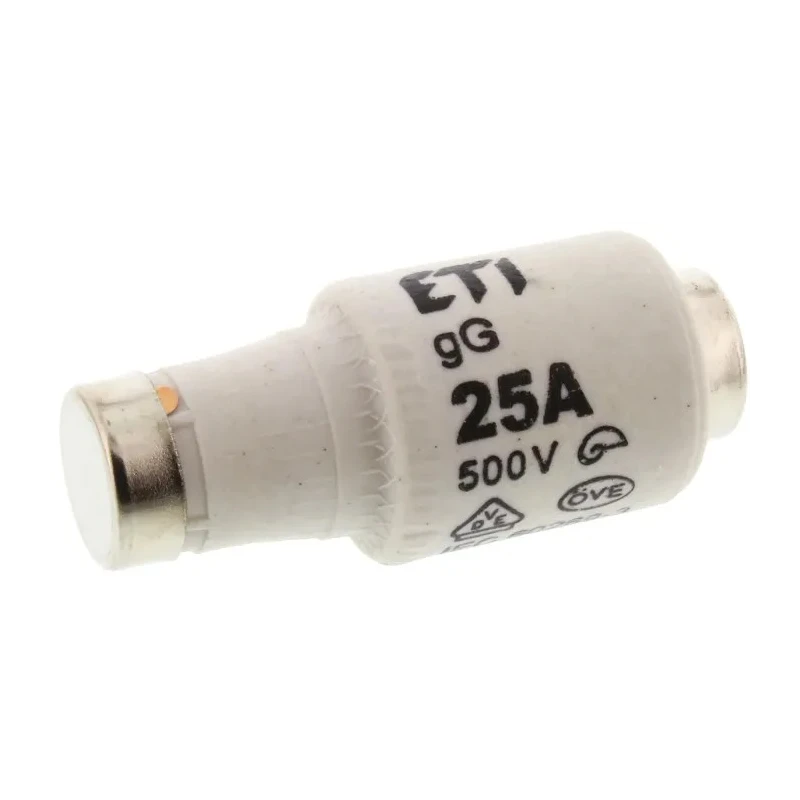 ETI 25A, 500V AC D2 Diazed Fuse with E27 Thread Size 2312407