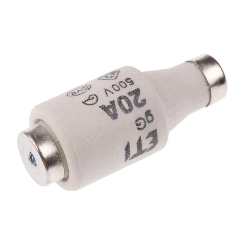 ETI Diazed Fuse D2 Bottle Size 20A 500V AC, Ceramic Body, Blue Cap, E27 Thread Size 2312406