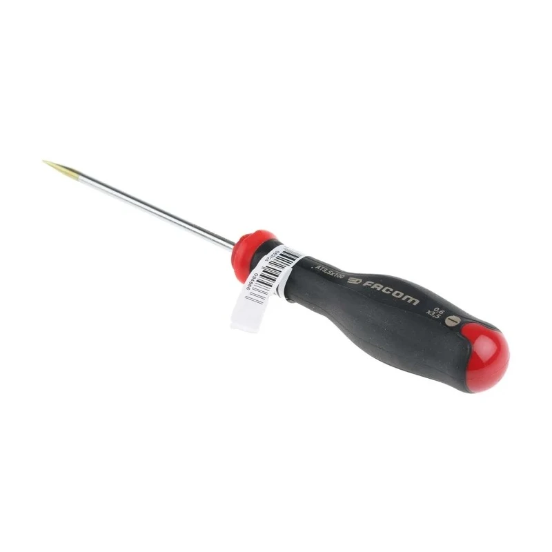 Facom Standard Slotted Screwdriver 0.6mm Tip Thickness, 100 mm Blade, 203 mm Overall Length AT3.5X100