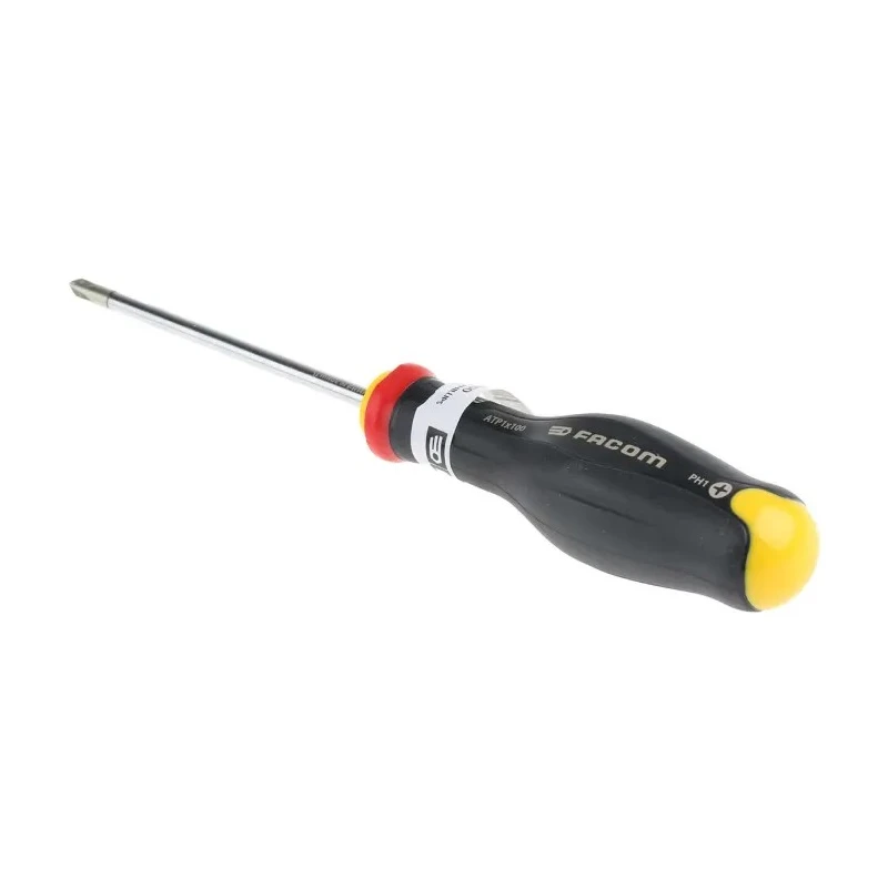 Facom Professional Standard Phillips Screwdriver PH1 Tip 100 mm Blade Bi-Material Handle ATP1X100