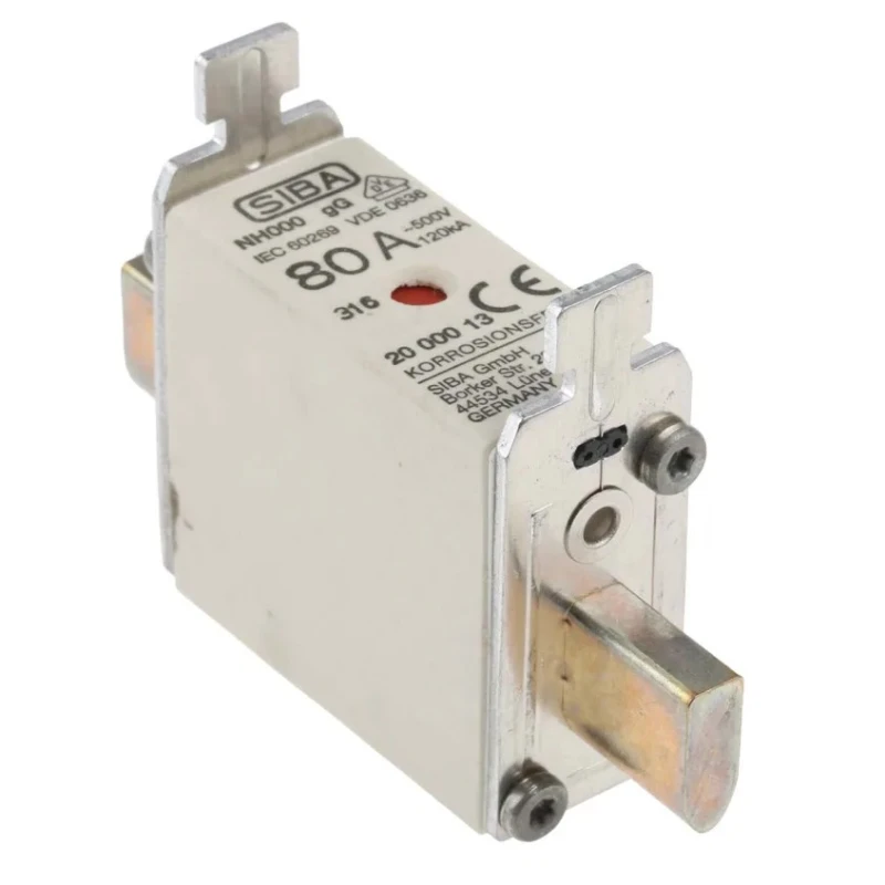 SIBA 80A NH Fuse NH000 500V ac NH000