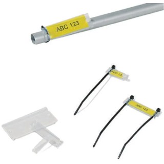 HellermannTyton Helafix Cable Tie Cable Marker Black Transparent 70mm Length 19mm Width 525-19703 HC18-70-PEUV-CL
