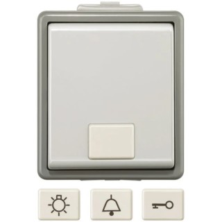 Siemens Grey 1 Way Push Button Light Switch 1 Gang Surface Mount 230V 10A DELTA Series 5TD4701