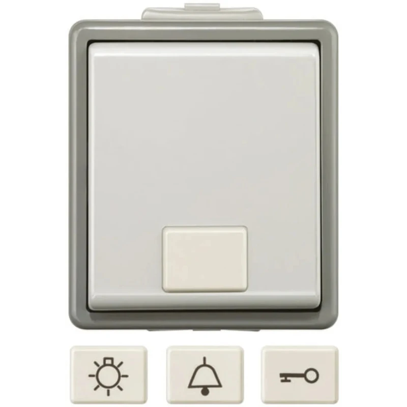 Siemens Grey 1 Way Push Button Light Switch 1 Gang Surface Mount 230V 10A DELTA Series 5TD4701