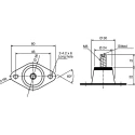 Taica Cylindrical M6 Anti-Vibration Mount Male Buffer Foot 50kg Compression 6mm Bore 30mm OD 40mm Height SF-10