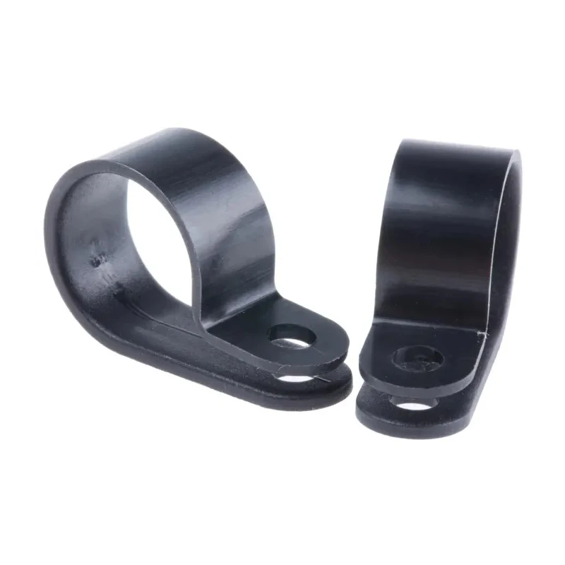 HellermannTyton Black Polyamide 16 mm Inside Diameter P-Clip with 4.2 mm Mounting Hole Diameter 211-60008 H9P-PA66HS-BK
