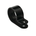 HellermannTyton Black Polyamide 16 mm Inside Diameter P-Clip with 4.2 mm Mounting Hole Diameter 211-60008 H9P-PA66HS-BK
