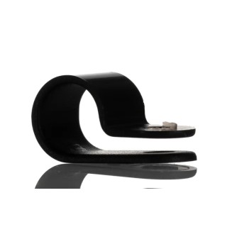 HellermannTyton Black Polyamide P-Clip 9.5 mm ID, 10 mm Width, 4.2 mm Mounting Hole, Model 211-60004 H5P-PA66HS-BK