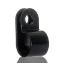 HellermannTyton Black Polyamide P-Clip 9.5 mm ID, 10 mm Width, 4.2 mm Mounting Hole, Model 211-60004 H5P-PA66HS-BK