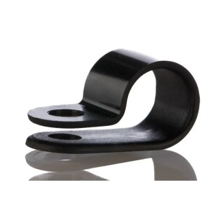 HellermannTyton Black Polyamide P-Clip with 8 mm Closed Inside Diameter and 4.2 mm Mounting Hole 211-60003 H4P-PA66HS-BK