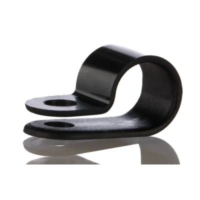 HellermannTyton Black Polyamide P-Clip with 8 mm Closed Inside Diameter and 4.2 mm Mounting Hole 211-60003 H4P-PA66HS-BK