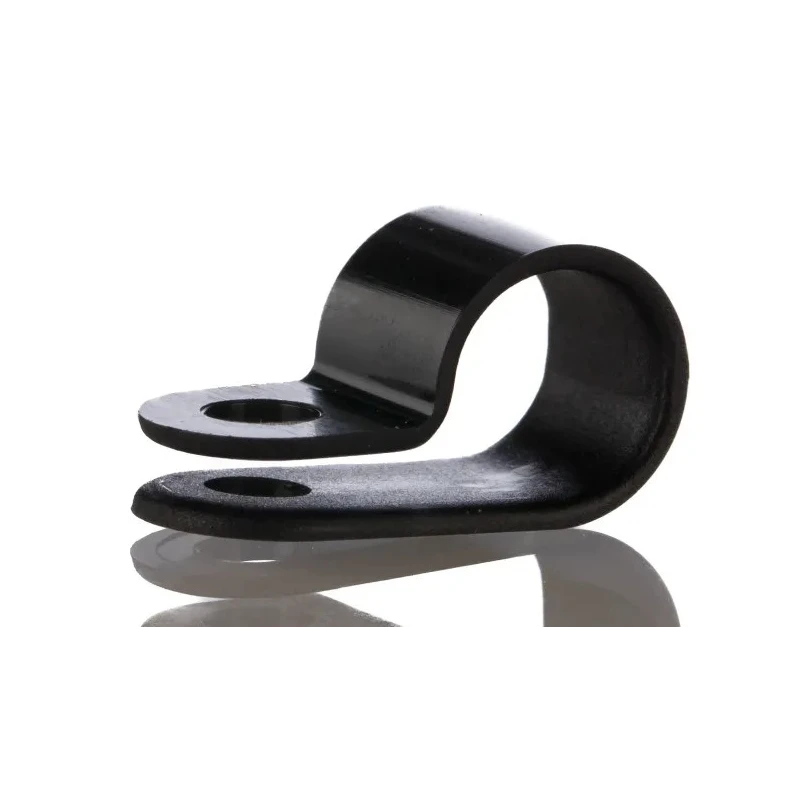 HellermannTyton Black Polyamide P-Clip with 8 mm Closed Inside Diameter and 4.2 mm Mounting Hole 211-60003 H4P-PA66HS-BK