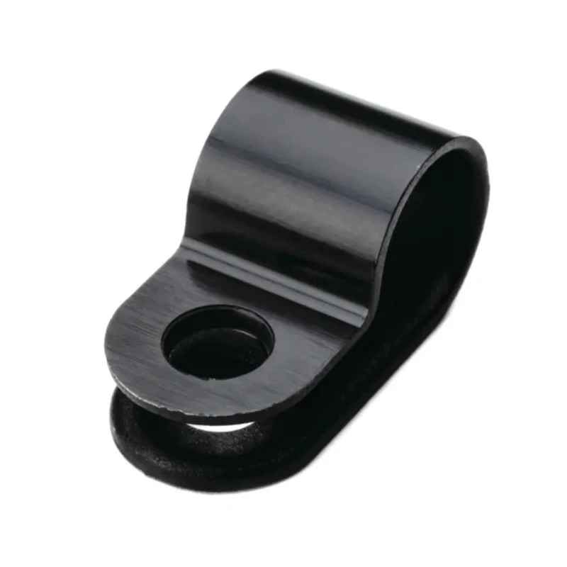 HellermannTyton Black Polyamide P-Clip with 8 mm Closed Inside Diameter and 4.2 mm Mounting Hole 211-60003 H4P-PA66HS-BK