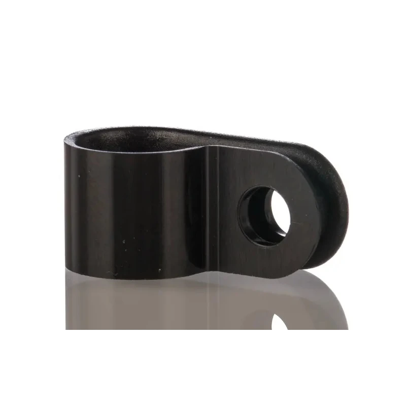 HellermannTyton Black Polyamide P-Clip with 8 mm Closed Inside Diameter and 4.2 mm Mounting Hole 211-60003 H4P-PA66HS-BK