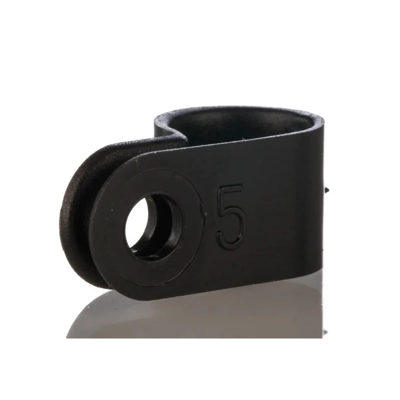 HellermannTyton Black Polyamide P-Clip with 8 mm Closed Inside Diameter and 4.2 mm Mounting Hole 211-60003 H4P-PA66HS-BK